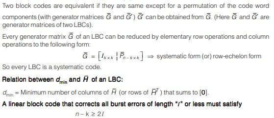 Linear Block Codes