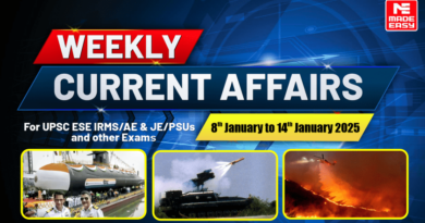 WEEKLY Current Affairs For UPSC ESE IRMS, PSUs and Other Exams 8th to 14th January 2025