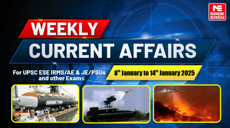 WEEKLY Current Affairs For UPSC ESE IRMS, PSUs and Other Exams 8th to 14th January 2025